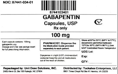 Gabapentin 100 mg (8744103401 Gabapentin 100 mg)